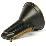 three quarter view of ear trumpet