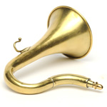 three quarter view of ear trumpet