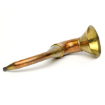 three quarter view of ear trumpet