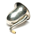 three quarter view of ear trumpet