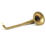 three quarter view of ear trumpet