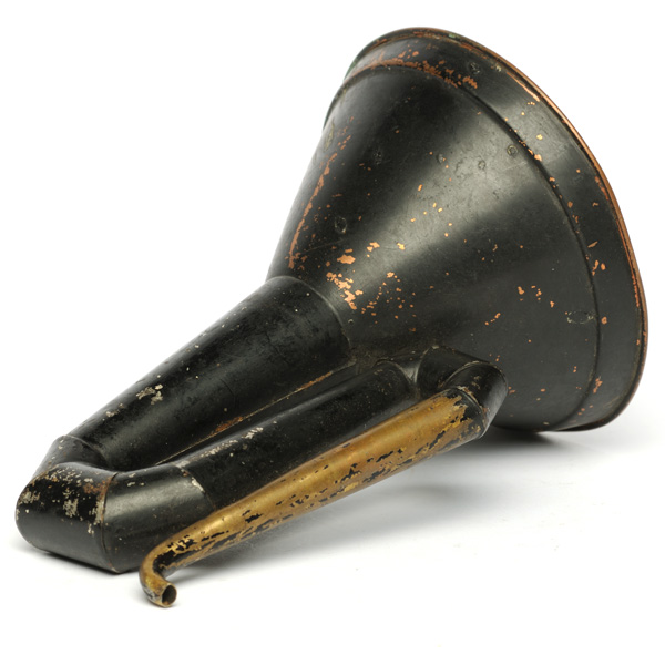 picture shows folded ear trumpet @ EarTrumpets.co.uk