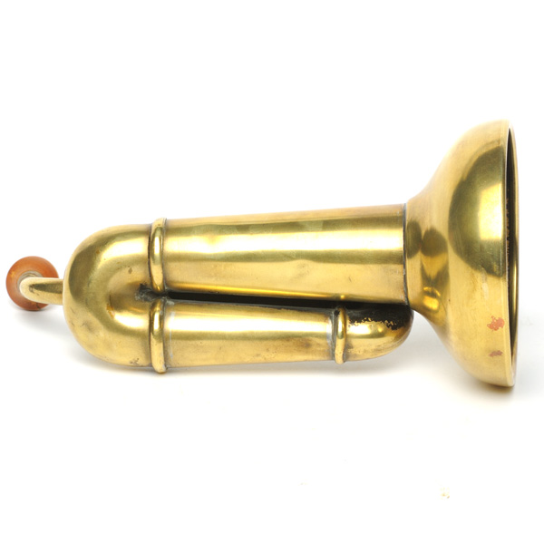 picture shows folded ear trumpet @ EarTrumpets.co.uk