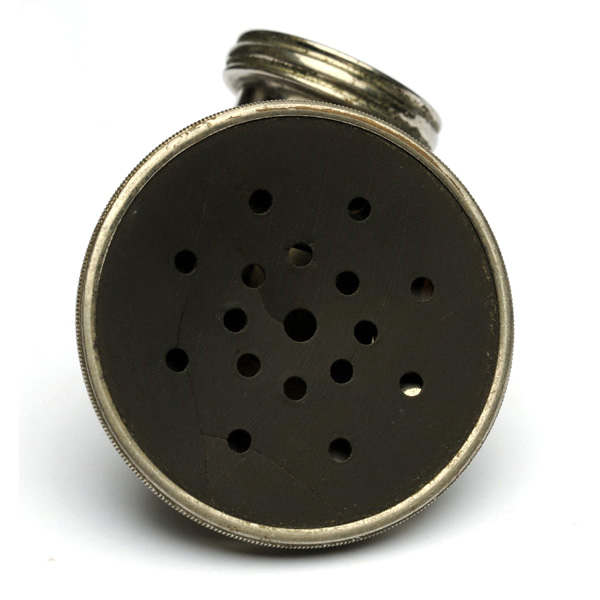 picture shows diaphragm ear trumpet @ EarTrumpets.co.uk