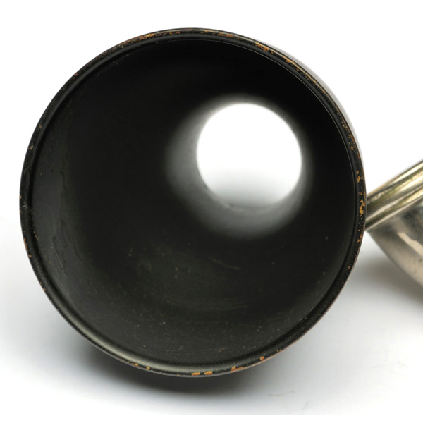 picture shows diaphragm ear trumpet @ EarTrumpets.co.uk