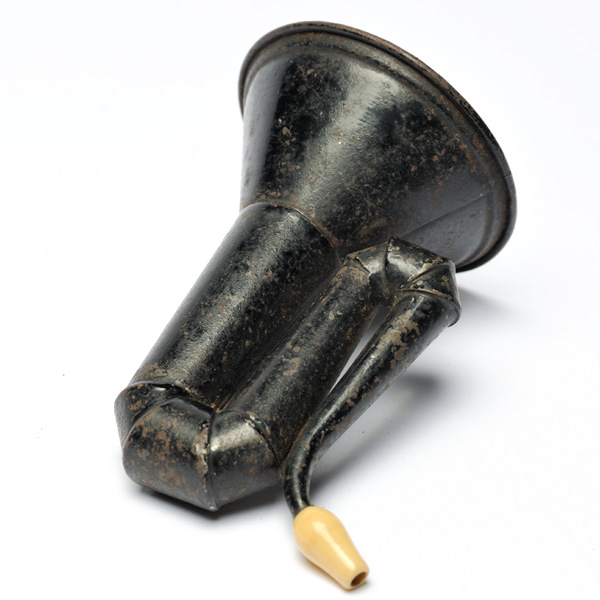 picture shows folded ear trumpet @ EarTrumpets.co.uk