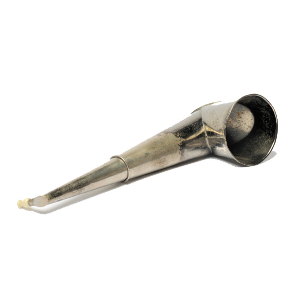 picture shows telescopic 2 pc ear trumpet @ EarTrumpets.co.uk