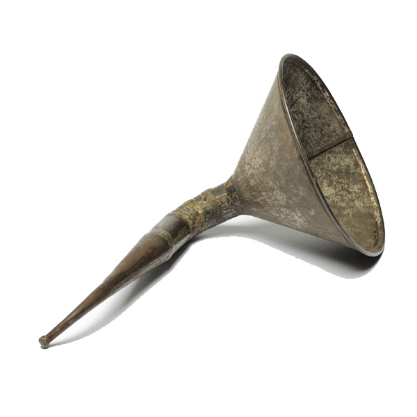 picture shows home-made ear trumpet @ EarTrumpets.co.uk