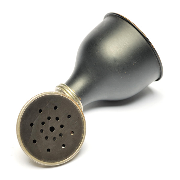 picture shows diaphragm ear trumpet @ EarTrumpets.co.uk