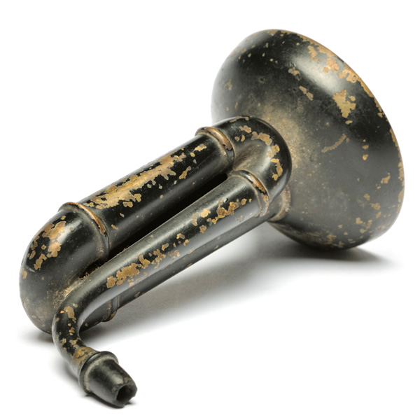picture shows folded ear trumpet @ EarTrumpets.co.uk
