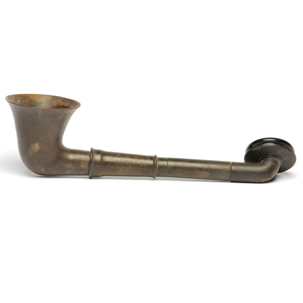 picture shows diaphragm ear trumpet @ EarTrumpets.co.uk